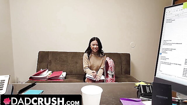 Handjob intern, daughter friend pov, asian ffm handjob, asian daughter seduced, asian family handjob